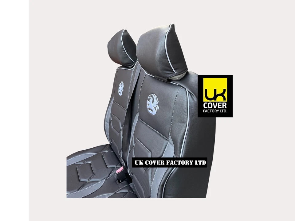 Van Seat Covers For Vauxhall Vivaro Made with Logo 11A821VX© Grey