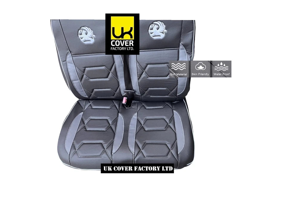 Van Seat Covers For Vauxhall Vivaro Made with Logo 11A821VX© Grey