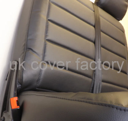 VAN SEAT COVERS FOR VW TRANSPORTER T5 T6 PREMIUM BINARY QUILT DESIGN