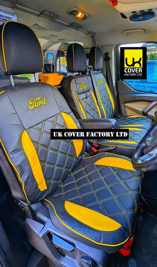 Van Seat Covers For Transit Custom/MK8 Made with FORD 11A27FD YELLOW