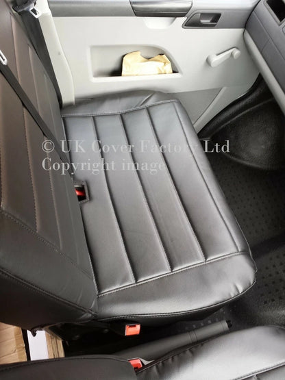 VAN SEAT COVERS FOR VW TRANSPORTER T5 T6 PREMIUM BINARY QUILT DESIGN