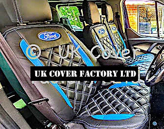 Van Seat Covers For Transit Custom/MK8 Made with Ford Letters 11A24FD© BLUE