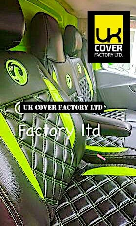 Van Seat Covers For Vauxhall Vivaro Made with Logo 11A28VX© Limegreen