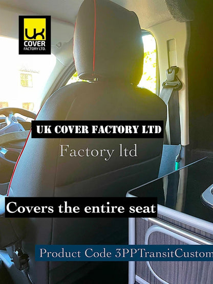 Van Seat Covers For Transit Custom/MK8 Made with TRANSIT CUSTOM 11A3TC RED
