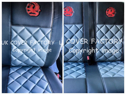 Van Seat Covers For Vauxhall Vivaro Made with Logo 11A2VX© Red