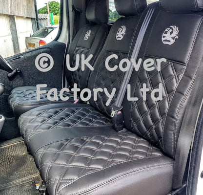Van Seat Covers For Vauxhall Vivaro Made with Logo 11A2VX© Grey