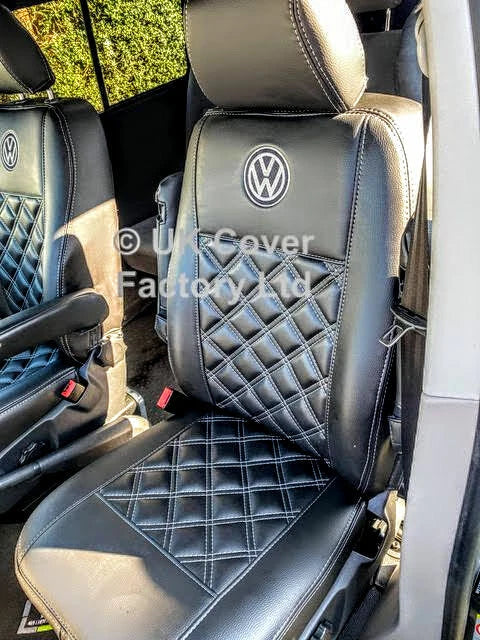 Van Seat Covers For VW Caddy Made with Logo 11A2VW Grey