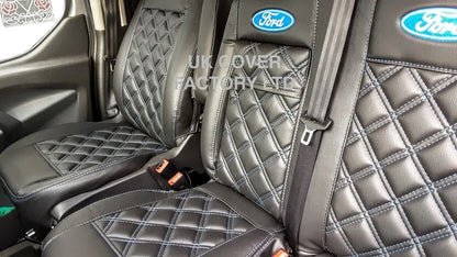 Van Seat Covers For Transit Custom/MK8 Made with Ford Logo 11A4FD© BLUE