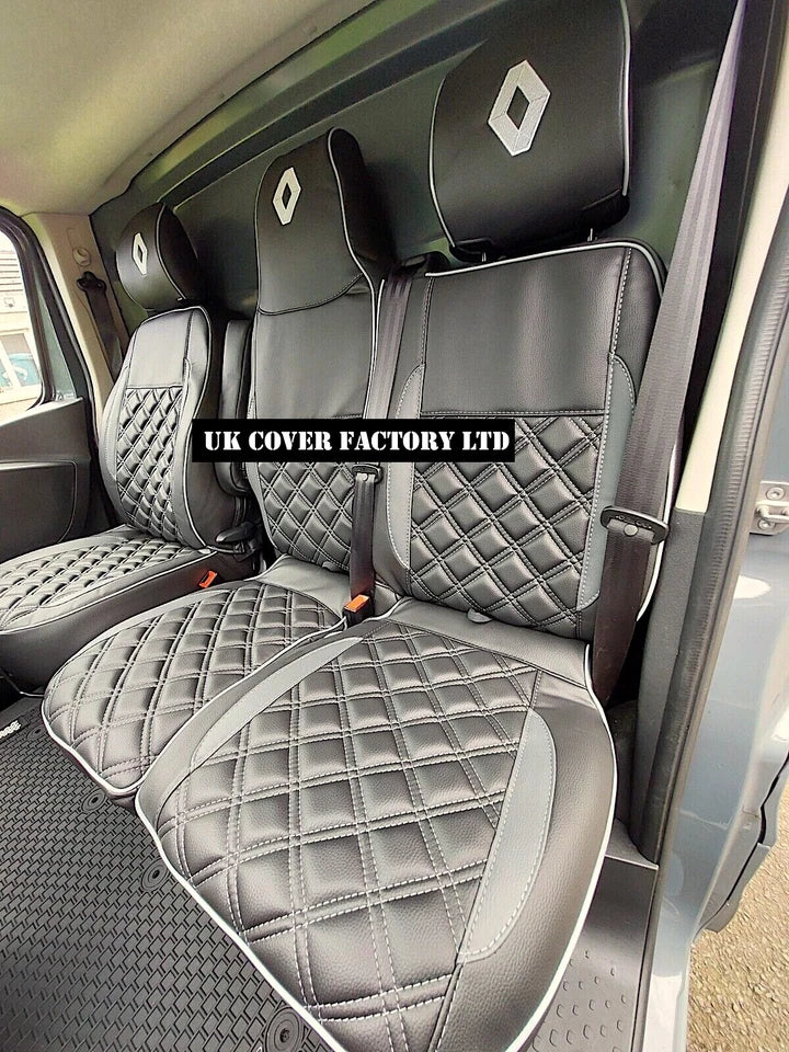 Van Seat Covers For Renault Trafic Made with Logo 11A21RN©PP Grey