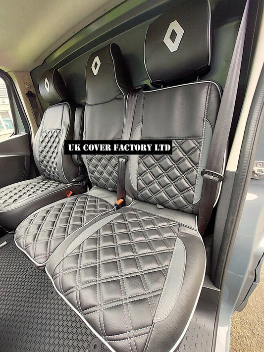 Van Seat Covers For Renault Trafic Made with Logo 11A21RN©PP Grey