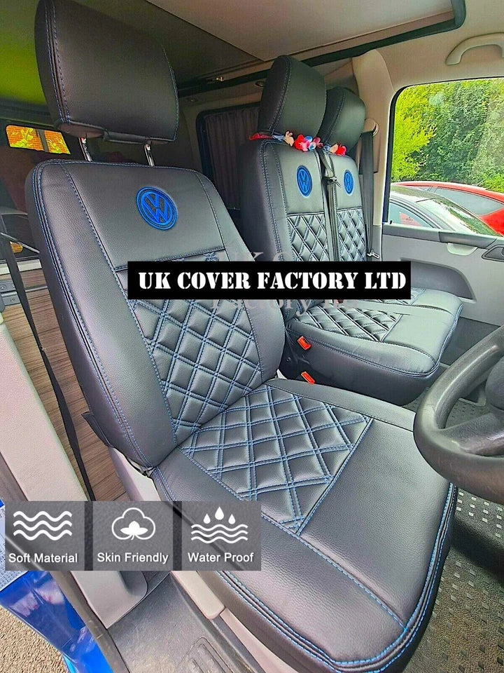 Van Seat Covers For VW ID Buzz Made with Logo 11A4VW Blue