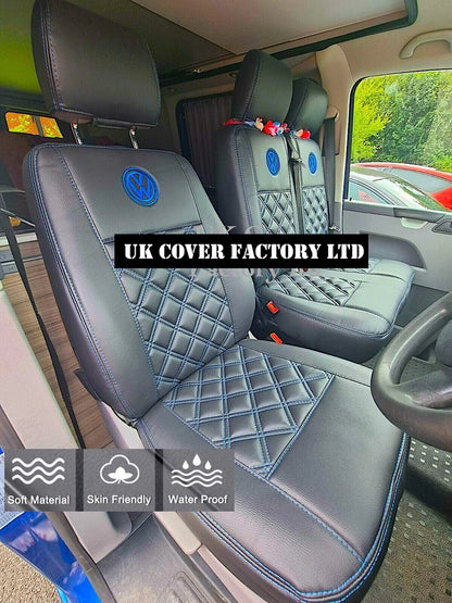 Van Seat Covers For VW ID Buzz Made with Logo 11A4VW Blue