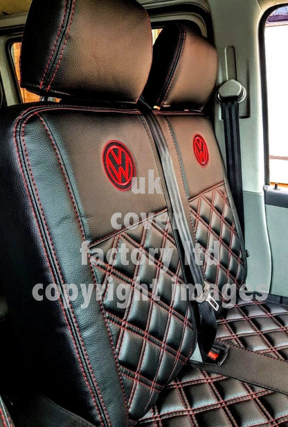 Van Seat Covers For VW ID Buzz Made with Logo 11A3VW Red