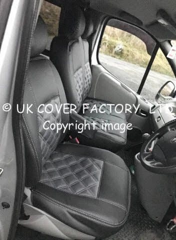 Van Seat Covers For Renault Master Made with Logo 11A2 No Logo Black & Grey