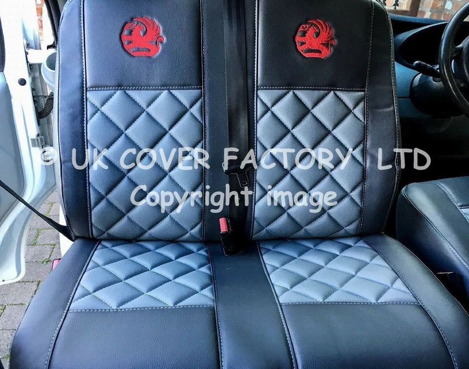 Van Seat Covers For Vauxhall Vivaro Made with Logo 11A2VX© Red
