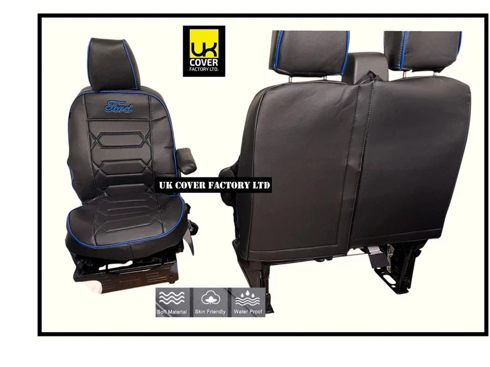 Van Seat Covers For Transit Custom/MK8 Made with FORD 11A4FD BLUE ELECTRON