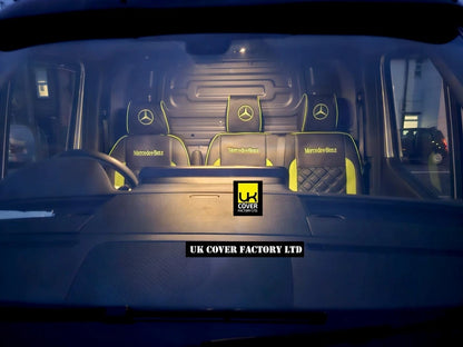 Van Seat Covers For Mercedes Sprinter Made with Dual Logo 11A28MER©MB Lime Green