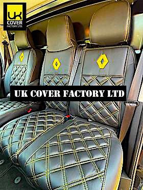 Van Seat Covers For Renault Trafic Made with Logo 11A17RN© Yellow