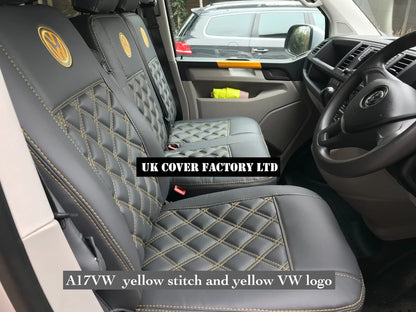 Van Seat Covers For VW ID Buzz Made with Logo 11A17VW Yellow