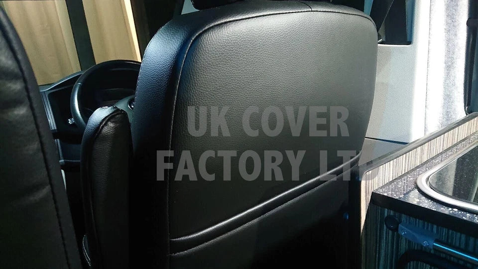 Van Seat Covers For Mercedes Sprinter Made with Mercedes Logo 11A1MER© Grey Stitch