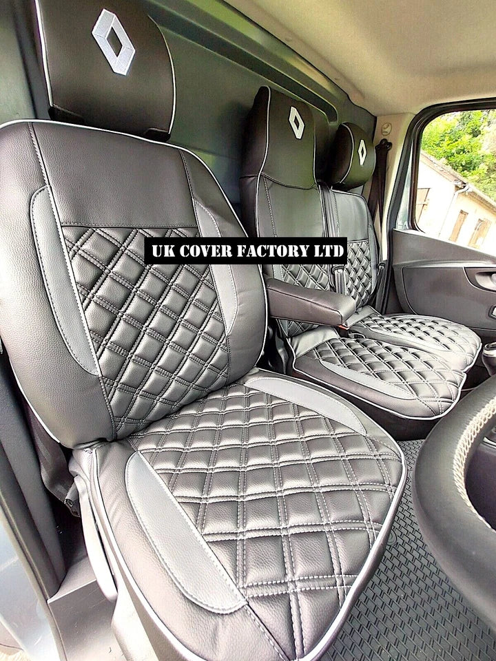 Van Seat Covers For Renault Trafic Made with Logo 11A21RN©PP Grey