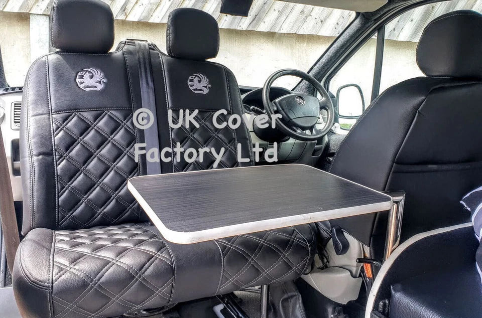 Van Seat Covers For Vauxhall Vivaro Made with Logo 11A2VX© Grey