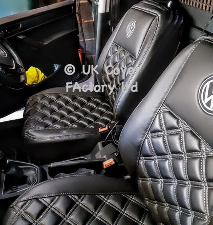 Van Seat Covers For VW Caddy Made with Logo 11A2VW Grey