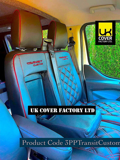 Van Seat Covers For Transit Custom/MK8 Made with TRANSIT CUSTOM 11A3TC RED