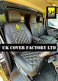 Van Seat Covers For Renault Trafic Made with Logo 11A17RN© Yellow