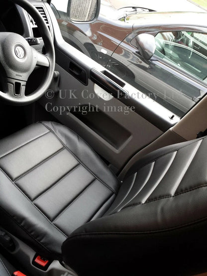 VAN SEAT COVERS FOR VW TRANSPORTER T5 T6 PREMIUM BINARY QUILT DESIGN