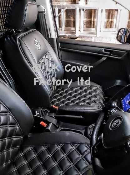 Van Seat Covers For VW Caddy Made with Logo 11A2VW Grey