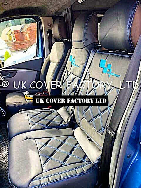 Van Seat Covers For Renault Trafic Made with Logo 11A4RS Blue