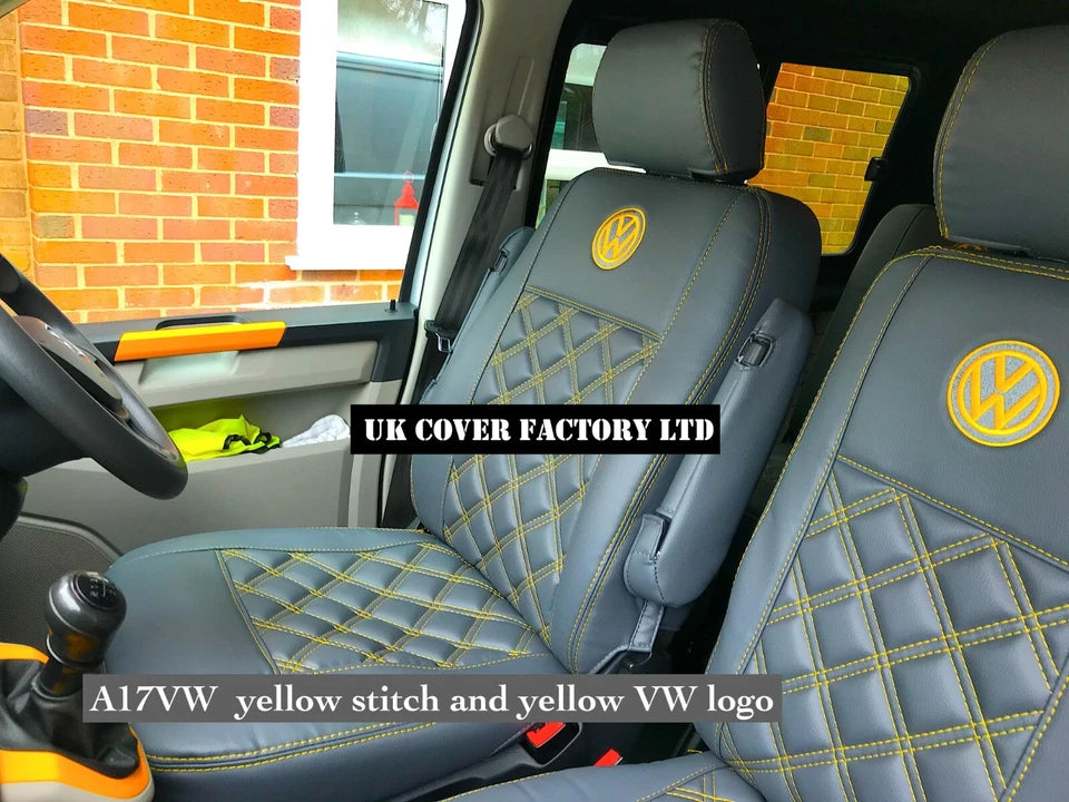 Van Seat Covers For VW ID Buzz Made with Logo 11A17VW Yellow