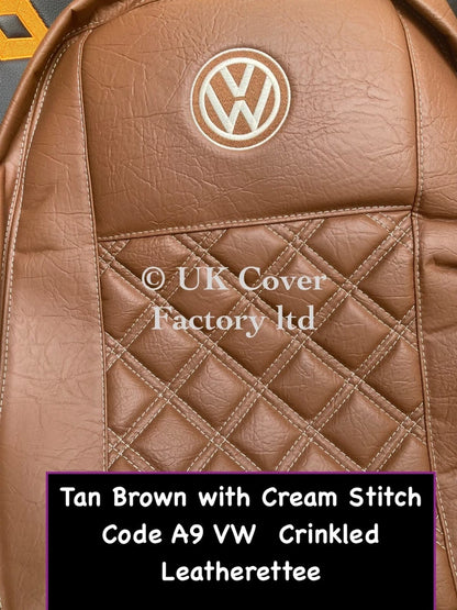 Van Seat Covers For VW ID Buzz Made with Logo 11A9VW Brown