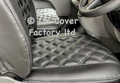 Van Seat Covers For Vauxhall Vivaro Made with Logo 11A2VX© Grey