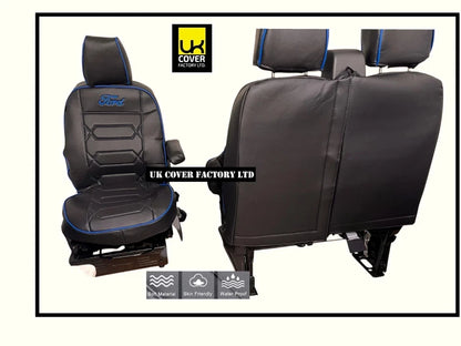 Van Seat Covers For Transit Custom/MK8 Made with FORD 11A4FD BLUE ELECTRON