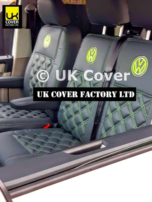 Van Seat Covers For VW ID Buzz Made with Logo 11A8VW Lime Green