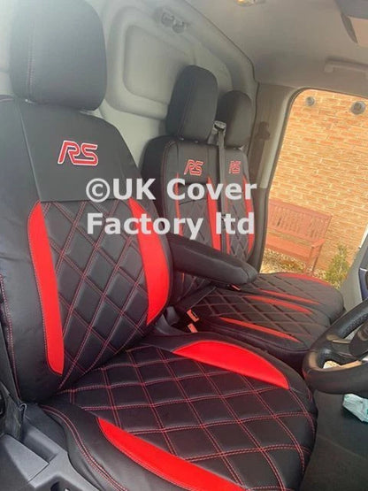 Van Seat Covers For Transit Custom/MK8 Made with RS LOGO 11A23RSP RED