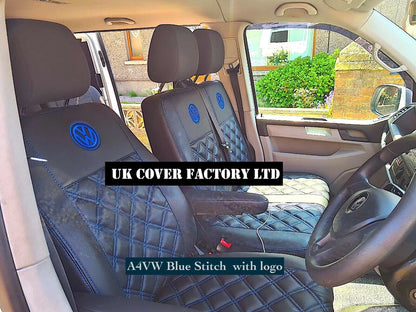 Van Seat Covers For VW ID Buzz Made with Logo 11A4VW Blue