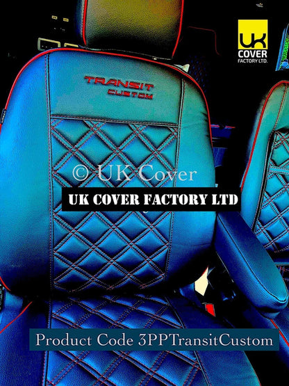 Van Seat Covers For Transit Custom/MK8 Made with TRANSIT CUSTOM 11A3TC RED