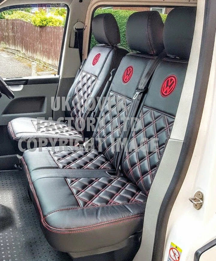 Van Seat Covers For VW ID Buzz Made with Logo 11A3VW Red