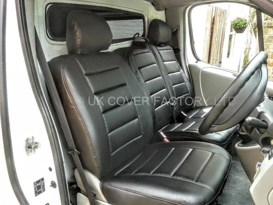 VAN SEAT COVERS FOR VW TRANSPORTER T5 T6 PREMIUM BINARY QUILT DESIGN