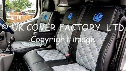 Van Seat Covers For Vauxhall Vivaro Made with Logo 11A2VX© Blue