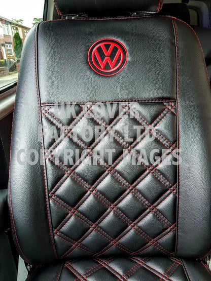 Van Seat Covers For VW ID Buzz Made with Logo 11A3VW Red