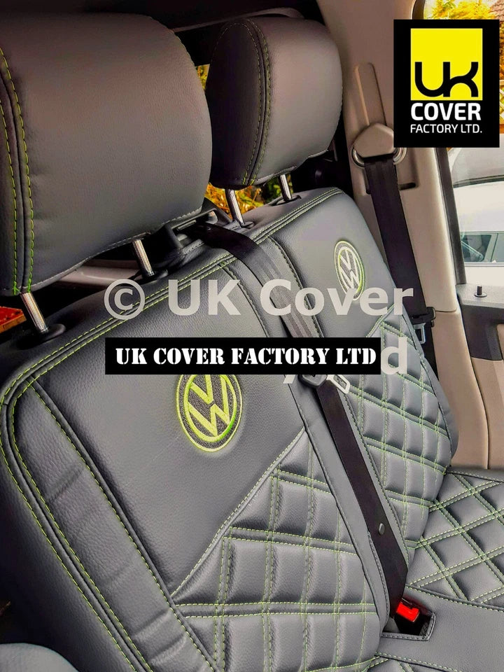 Van Seat Covers For VW ID Buzz Made with Logo 11A8VW Lime Green