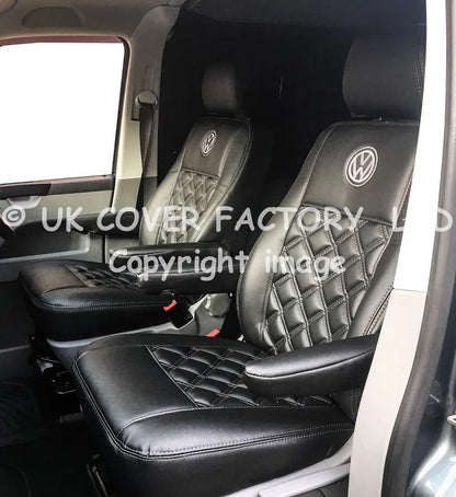 Van Seat Covers For VW Caddy Made with Logo 11A2VW Grey