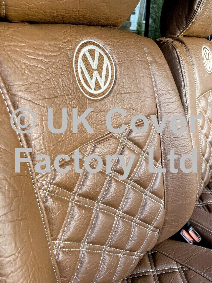 Van Seat Covers For VW ID Buzz Made with Logo 11A9VW Brown