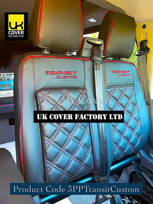 Van Seat Covers For Transit Custom/MK8 Made with TRANSIT CUSTOM 11A3TC RED