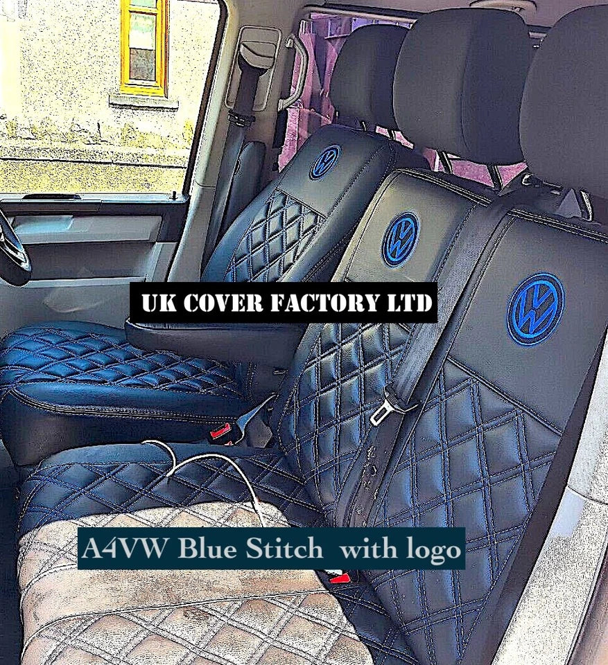 Van Seat Covers For VW ID Buzz Made with Logo 11A4VW Blue