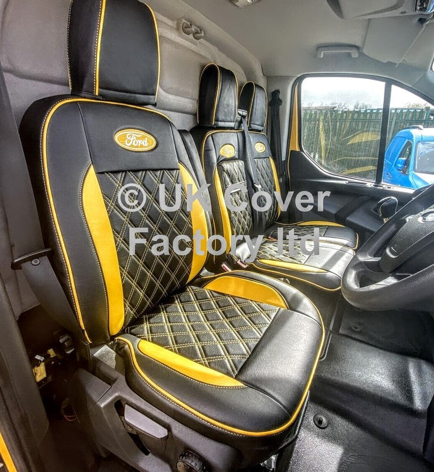 Van Seat Covers For Transit Custom/MK8 Made with FORD 11A27FD YELLOW